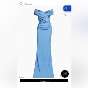 TeriJon NWT Strapless Blue Gown